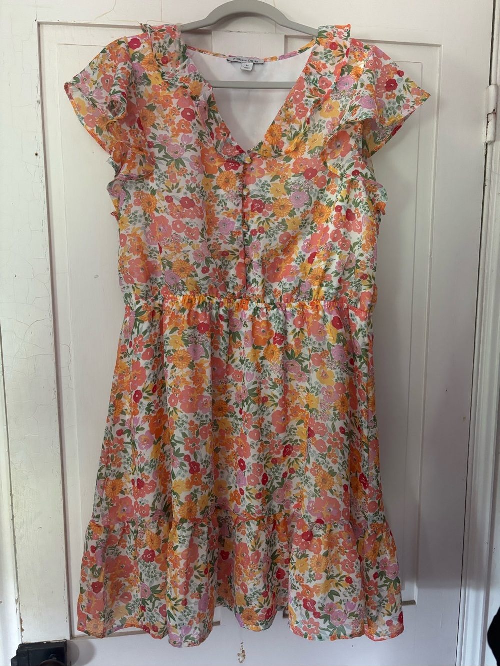 Women’s Floral Tiered Dress - Pink & Yellow